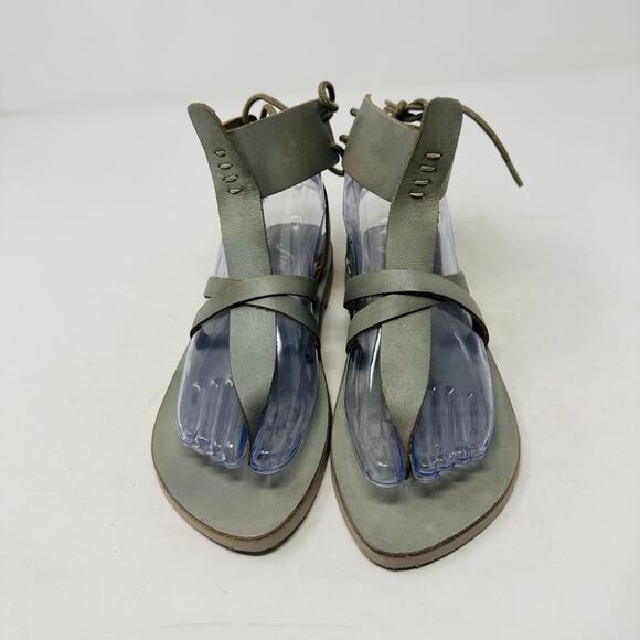 Free People Lace-Up Gray Gladiator Sandals Size 36 (US 6) | Boho Festival Style - Picture 5 of 13